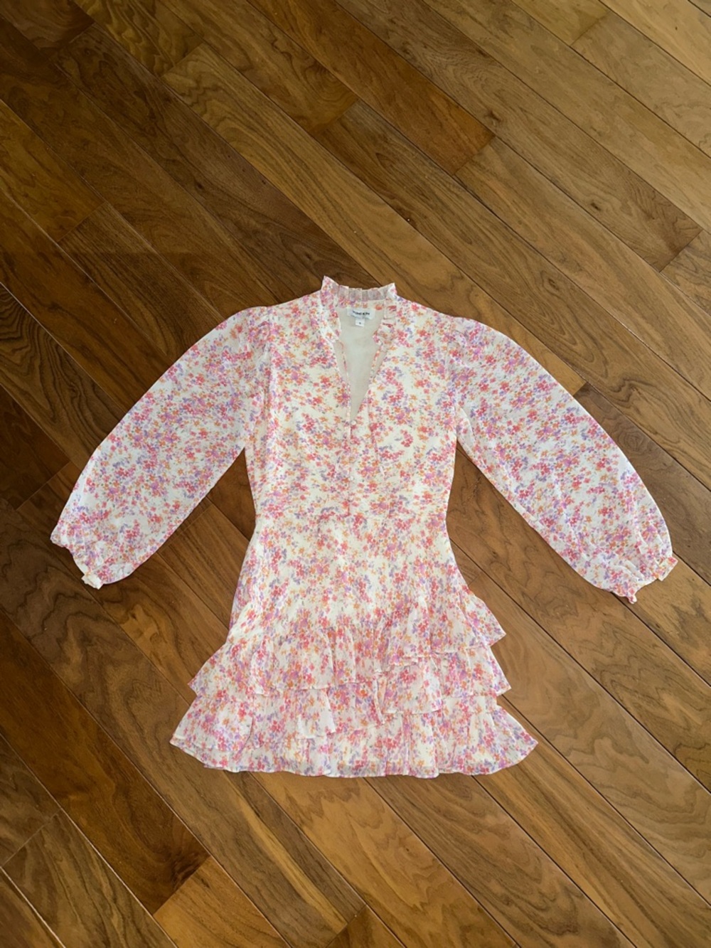 Yumi Kim Pink Floral Tiered Ruffle Dress